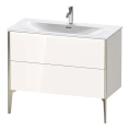 Подвесная тумба Duravit XViu с 2 ящиками — 591x1010x480 мм, цвет белый глянцевый/champagne matt (XV43030B122) - миниатюра фото 1