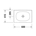 Раковина Duravit Viu накладная 600 мм белая с керамической крышкой (23586000001) - миниатюра фото 2