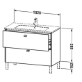 Тумба напольная под раковину Duravit Brioso 1020x479x683 мм с двумя выдвижными ящиками, белый матовый (233610) (BR440301018) - миниатюра фото 2