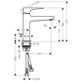 Смеситель для раковины Hansgrohe Metropol 110 на одно отверстие с донным клапаном, хром (74506000) - миниатюра фото 2