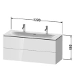 Тумба подвесная Duravit L-Cube White High Gloss 234412, 2 ящика, 550x1220x481 мм (LC630902222) - миниатюра фото 2