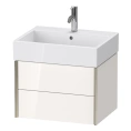 Подвесная тумба Duravit XViu 397x584x454 мм, белый глянцевый/шампань мат, 2 ящика (XV43340B122) - миниатюра фото 1