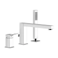 Gessi Rettangolo K Смеситель для Ванны на 3 Отверстия с Переключателем и Ручным Душем в Хроме (53037#031) - миниатюра фото 1