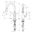 Кухонный смеситель Hansgrohe Talis M51 с вытяжным душем, хром (72815000) - миниатюра фото 2