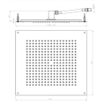 Верхний душ BOSSINI DREAM-CUBE 470x470 мм, черный матовый (H38459.073) - миниатюра фото 2
