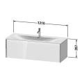 Тумба подвесная Duravit XViu белый глянцевый/champagne matt для раковины (XV40360B122) - миниатюра фото 2