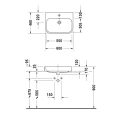 Раковина Duravit Happy D2 с переливом без отверстия 600x460 мм белый (2315600060) - миниатюра фото 3