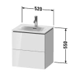 Тумба подвесная Duravit L-Cube White High Gloss с 2 ящиками, 550x520x421 мм (LC630402222) - миниатюра фото 2