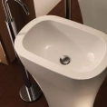 Отдельностоящая раковина KERASAN Aquatech 60 см с креплением и сифоном, белая (374201) - миниатюра фото 2