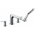 Смеситель для ванны Hansgrohe Metris на 4 отверстия с ручным душем 1jet в хроме (31442000) - миниатюра фото 1