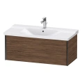 Тумба подвесная Duravit XViu 405x1010x469мм для раковин 233210-233410, 1 ящик, цвет walnut dark/черный матовый (XV40170B221) - миниатюра фото 1