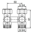Узел нижнего подключения Oventrop Multiflex V ZB 3/4 AG 1016241 прямой - миниатюра фото 2