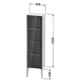 Шкаф подвесной Duravit XViu со стеклянной дверью и полками, 1330x400x240 мм, в цвете орех/матовый черный (XV1365LB221) - миниатюра фото 2