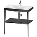 Консоль напольная Duravit XViu с раковиной и полкой, черный мат/глянец (XV4715OB240) - миниатюра фото 1