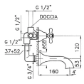 Смеситель Nicolazzi Articoli Vari с выносом 160 мм, цвет бронза (C2503BZ) - миниатюра фото 2
