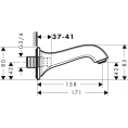 Излив для ванны Hansgrohe Metropol 159 мм, хром/золото (13425090) - миниатюра фото 2