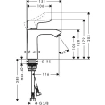 Смеситель для раковины Hansgrohe Metris 31084000 - миниатюра фото 5
