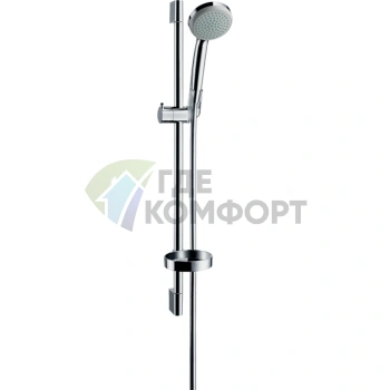Душевой набор HG Croma 100 Mono с душем 1jet Rain и штангой 65 см в цвете хром (27717000) - фото 1