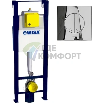 Система инсталляции Wisa XS WC Front Basic Cr с кнопкой XS Argos DF хром