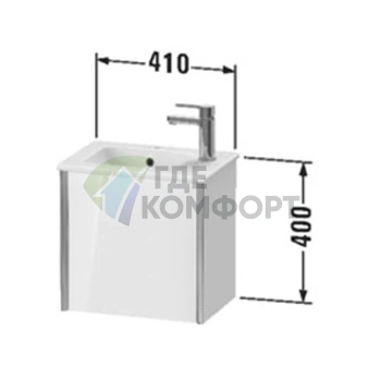 Тумба подвесная Duravit XViu 557x510x420 мм для раковины 072343, белый глянцевый/champagne matt (XV4024LB122) - фото 2