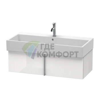 База под раковину Duravit VA 298x984x431 с выдвижным ящиком, белая глянцевая (VA612808585) - фото 1