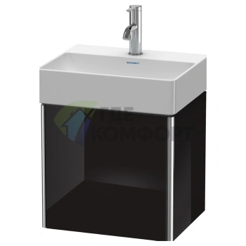 База под раковину Duravit XSquare 434х340х397 мм, левая дверца, черный глянец (для раковины 073245) (XS4060L4040) - фото 1