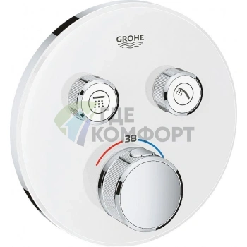 Термостат Grohe Grohtherm SmartControl 29151LS0: умный контроль температуры для ванны с душем в цвете Moon White - фото 1