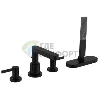 Смеситель для ванны Hansgrohe Finoris с ручным душем и системой sBox, матовый черный (76444670) - фото 1