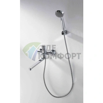 Смеситель Bravat Drop F64898C-LB для ванны с душем и высоким изливом - фото 4