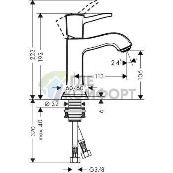 Смеситель для раковины Hansgrohe Metropol Classic 31301000 - фото 2