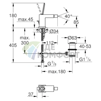 Смеситель для биде Grohe Eurocube Joy 23664000 - фото 2