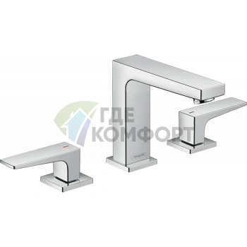 Смеситель для раковины Hansgrohe Metropol на 3 отверстия с донным клапаном, хром (32514000) - фото 1