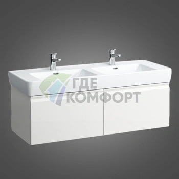 Шкафчик под раковину Laufen Pro 1220 мм с двумя выдвижными ящиками, белый матовый (4.8308.2.095.463.1) - фото 1