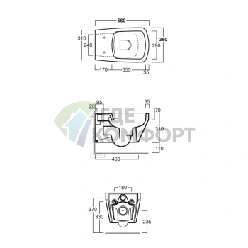 Унитаз подвесной безободковый Simas Baden Baden черный матовый 56x36 см (BB18nero matt) - фото 2
