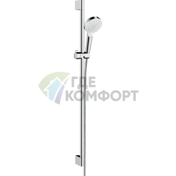 Душевой набор HG Crometta Vario Unica с технологиями 2jet Rain и IntenseRain, EcoSmart, цвет белый/хром (26538400) - фото 1