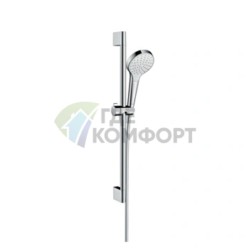 Элегантный душевой набор HG Croma Select S: штанга 65 см, душ 11 см, функция Rain, белый хром (26564400) - фото 1