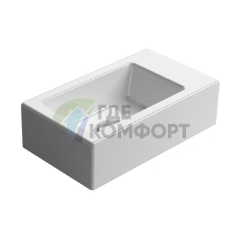 Раковина GSI Kube 40x23 см без перелива, белая, под смеситель - фото 3