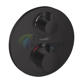 Термостат для душа Hansgrohe Ecostat S: 2 источника, черный мат (15758670) - фото 1