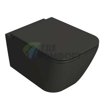 GLOBO Stone: Подвесной Безободковый Унитаз со Скрытым Креплением в Цвете Smoke (STS05.SK)