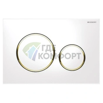 Стильная кнопка смыва Geberit Sigma 20 с золотым акцентом - фото 1