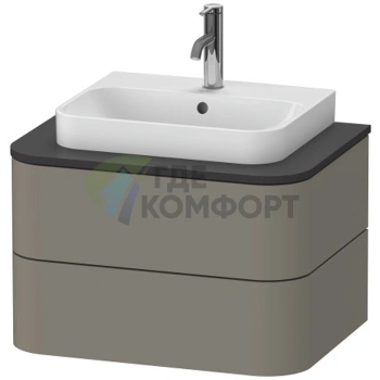 Подвесная тумба Duravit Happy D.2 Plus с 2 ящиками, 408x650x480 мм, цвет Stone Grey Satin Matt (HP496009292) - фото 1