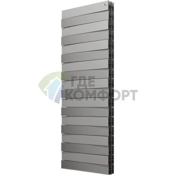 Радиатор биметаллический Royal Thermo Piano Forte Tower silver satin 18 секций - фото 1