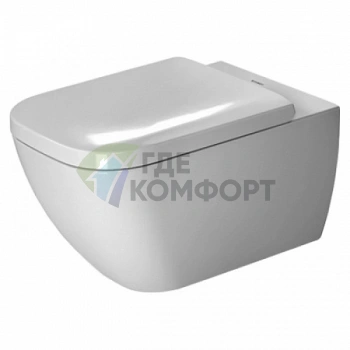 Унитаз подвесной Duravit Happy D.2 с вертикальным смывом и системой крепления Durafix, белый (2221090000) - фото 1