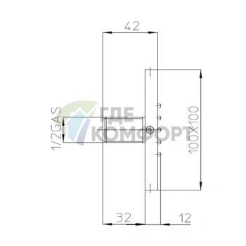 Настенная форсунка Bossini Cubic Flat 10x10 см (гайка/муфта, хром) (I00176.030) - фото 2