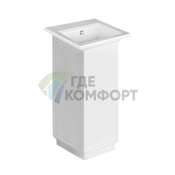 Напольная раковина Gessi Mimi 45×45 см с донным клапаном, белая глянцевая (Ceramilux) - фото 1