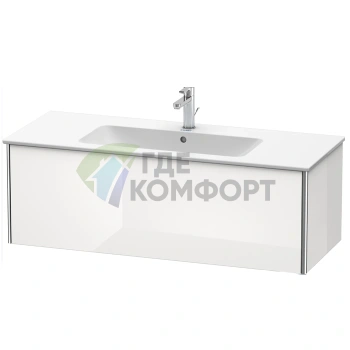 База под раковину Duravit XSquare 1210 мм с выдвижным ящиком, белая глянцевая (XS407402222) - фото 1