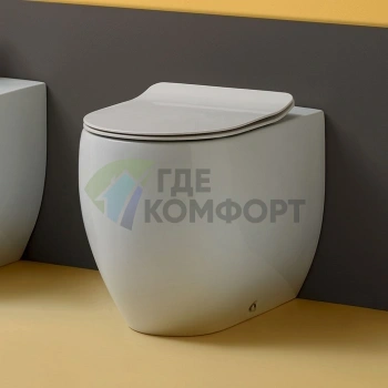 Унитаз приставной Kerasan Flo 56 см со скрытым сливом и крепежом WB5N, белый (311801) - фото 1