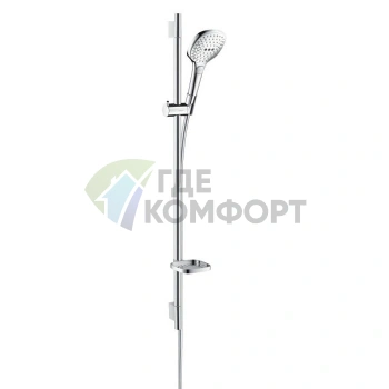 Душевой набор HG Raindance Select E: штанга 900 мм с функцией RainAir и WhirlAir, ручной душ 120 мм (26621400) - фото 1