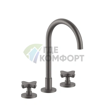 Смеситель для раковины Fantini Icona Classic с донным клапаном, 3 отверстия, матовая оружейная сталь (53 P5 R007) - фото 1
