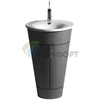 Раковина Duravit круглая 580 мм белая с переливом и отверстием под смеситель (406580000) - фото 1
